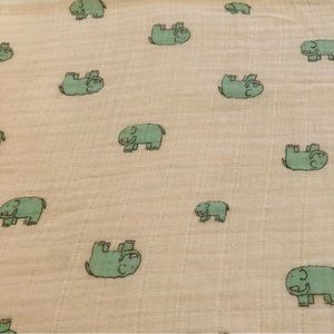 Aden + Anais 100% cotton swaddle baby blanket burp cloth etc turquoise elephants